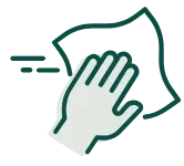 Icon representing easy to clean flooring