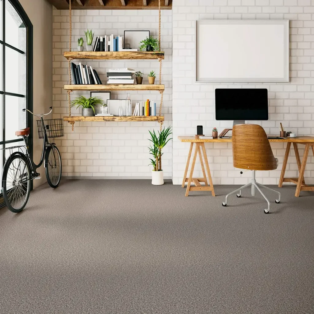 Shaw carpet flooring shown in a furnished room
