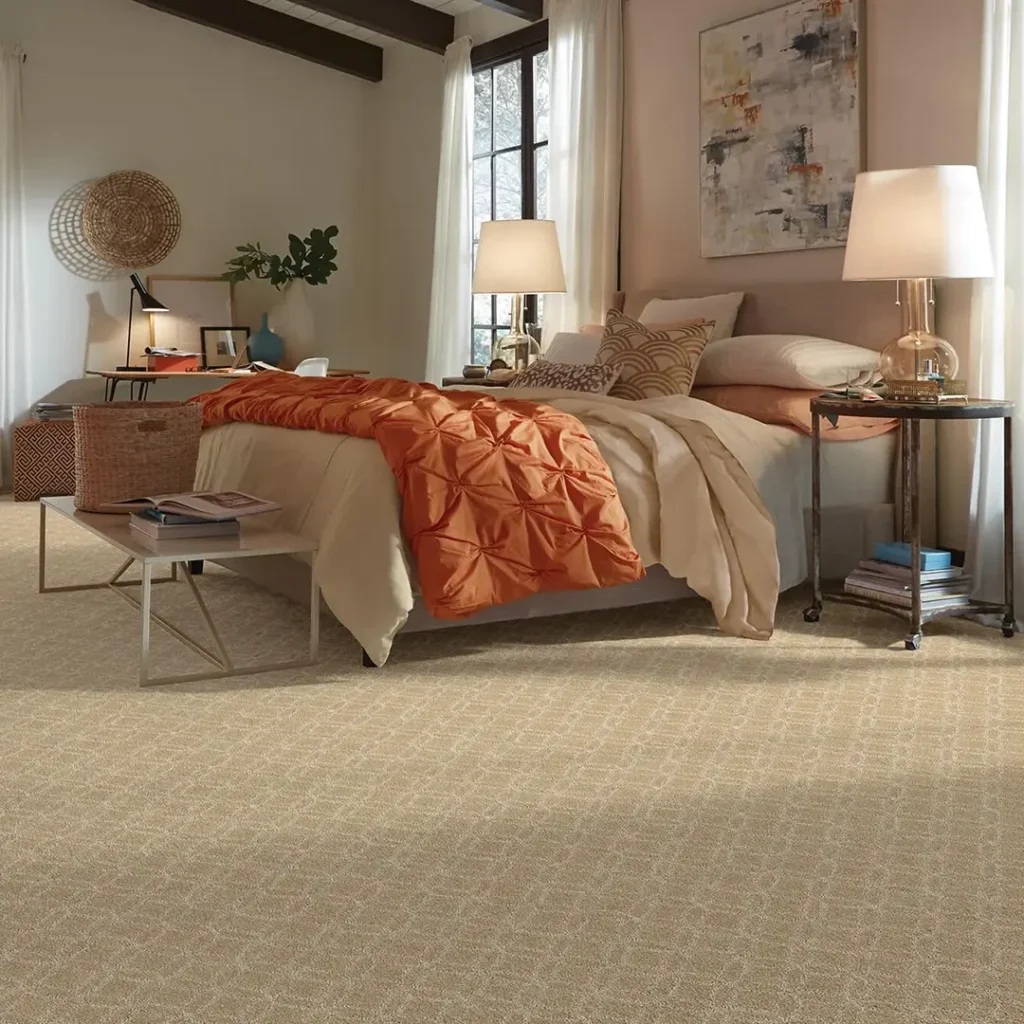 Shaw carpet shown in a styled interior