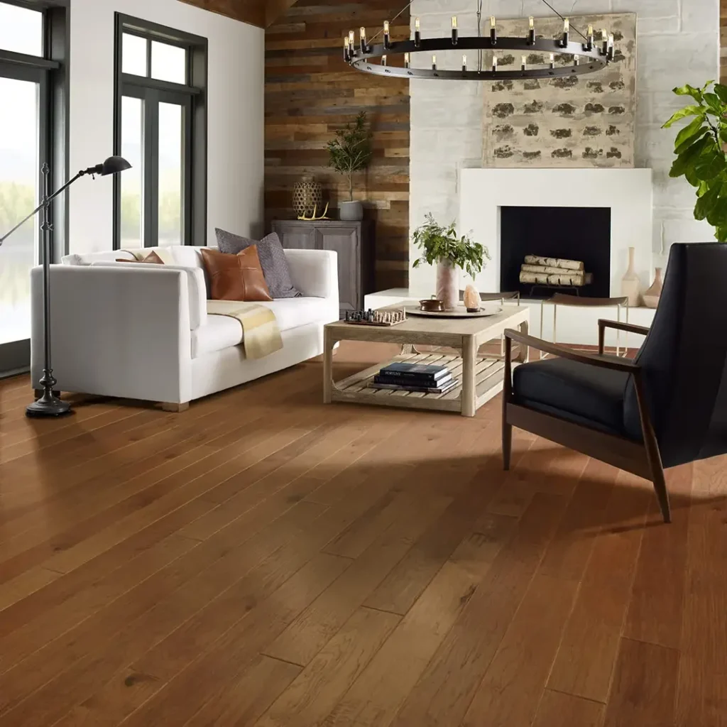 Shaw hardwood flooring shown in a styled interior