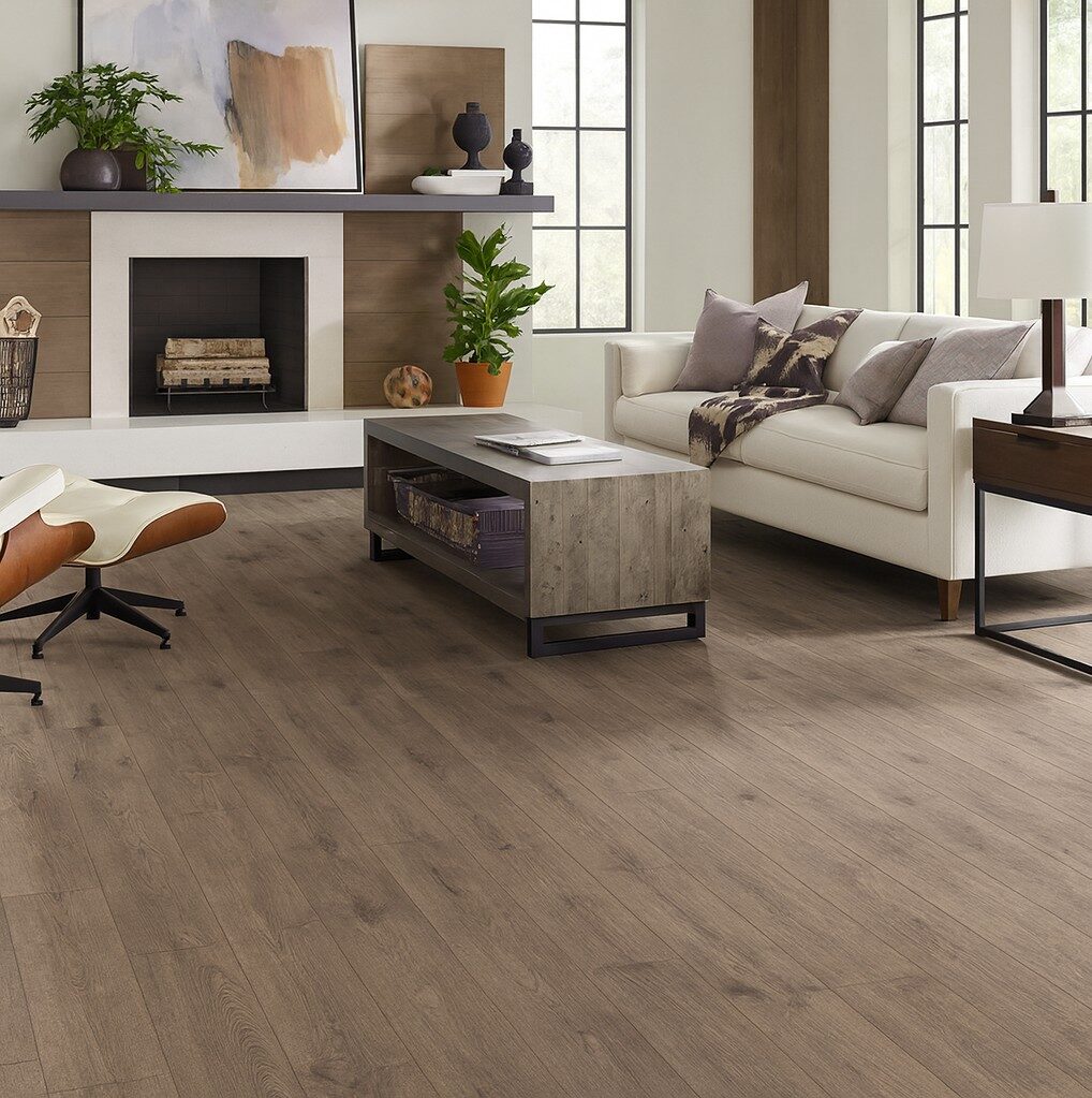 Shaw hardwood flooring installed in a room
