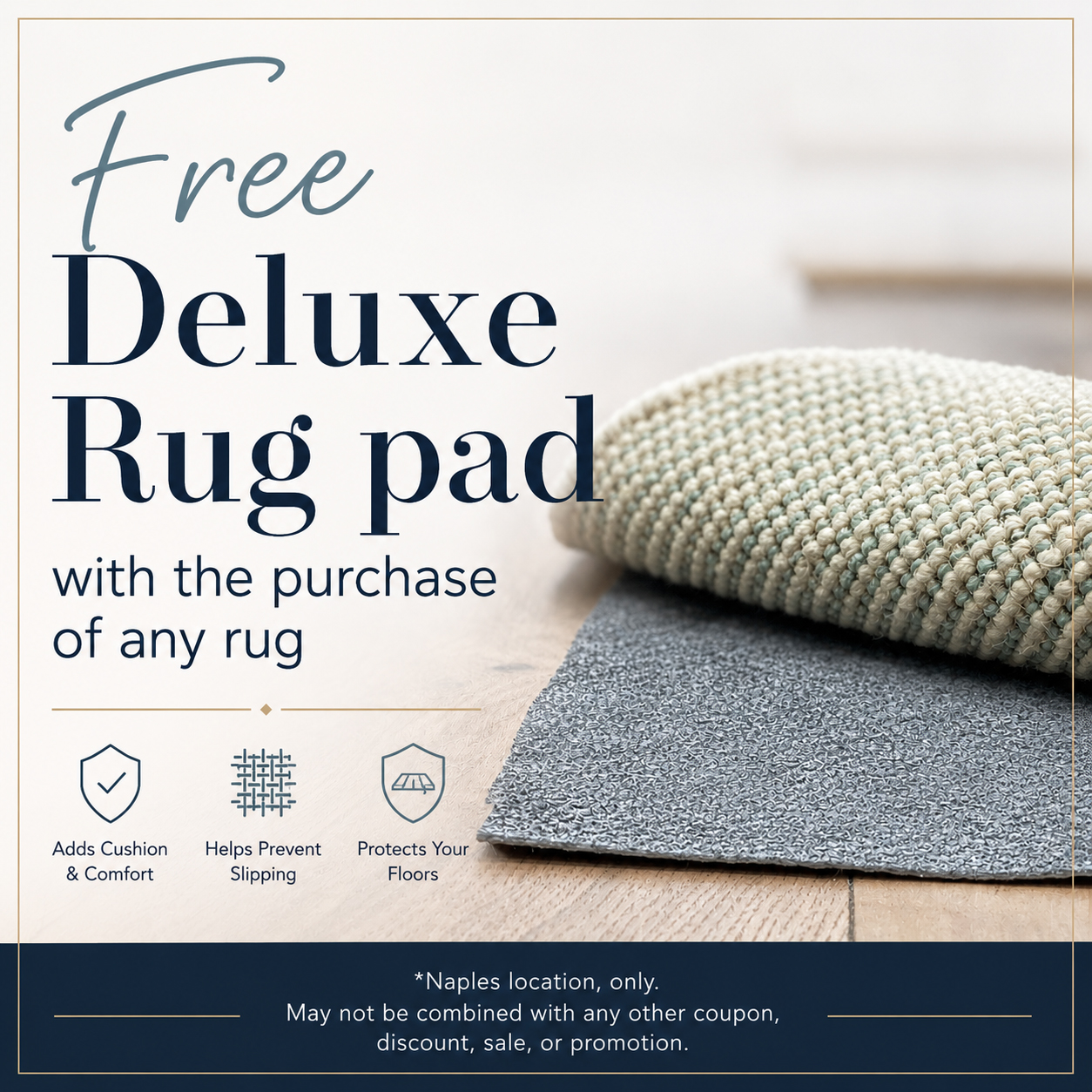 0626 SalePage FreeRugPad | Hadinger Flooring