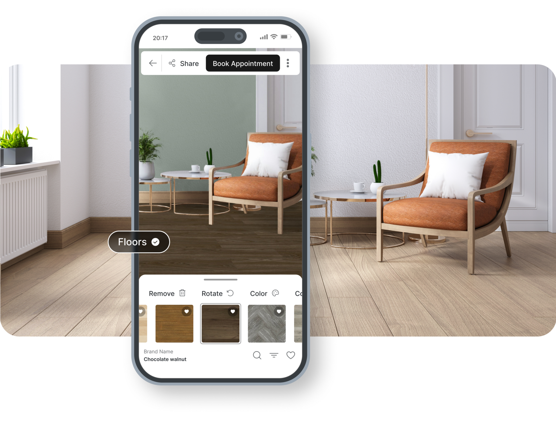Flooring visualizer phone markers 3 | Hadinger Flooring