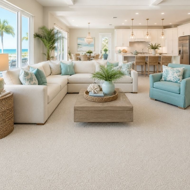 white carpet in contemporary living room