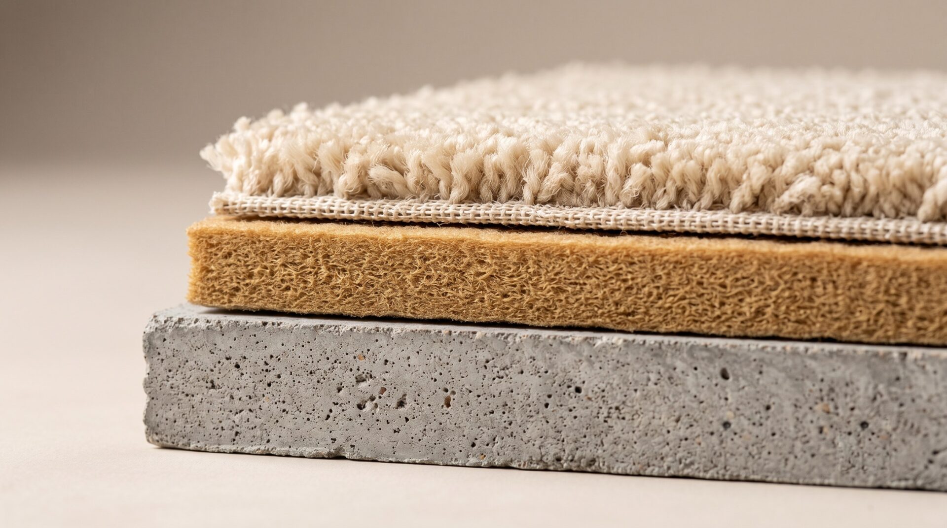 Carpet pad and acoustic rating diagram for condo flooring installation Naples FL